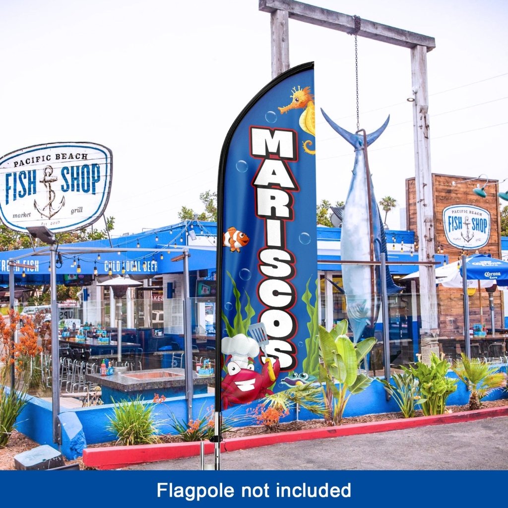 8FT Mariscos Advertising Swooper Flag (Flagpole Not Included 3.4)