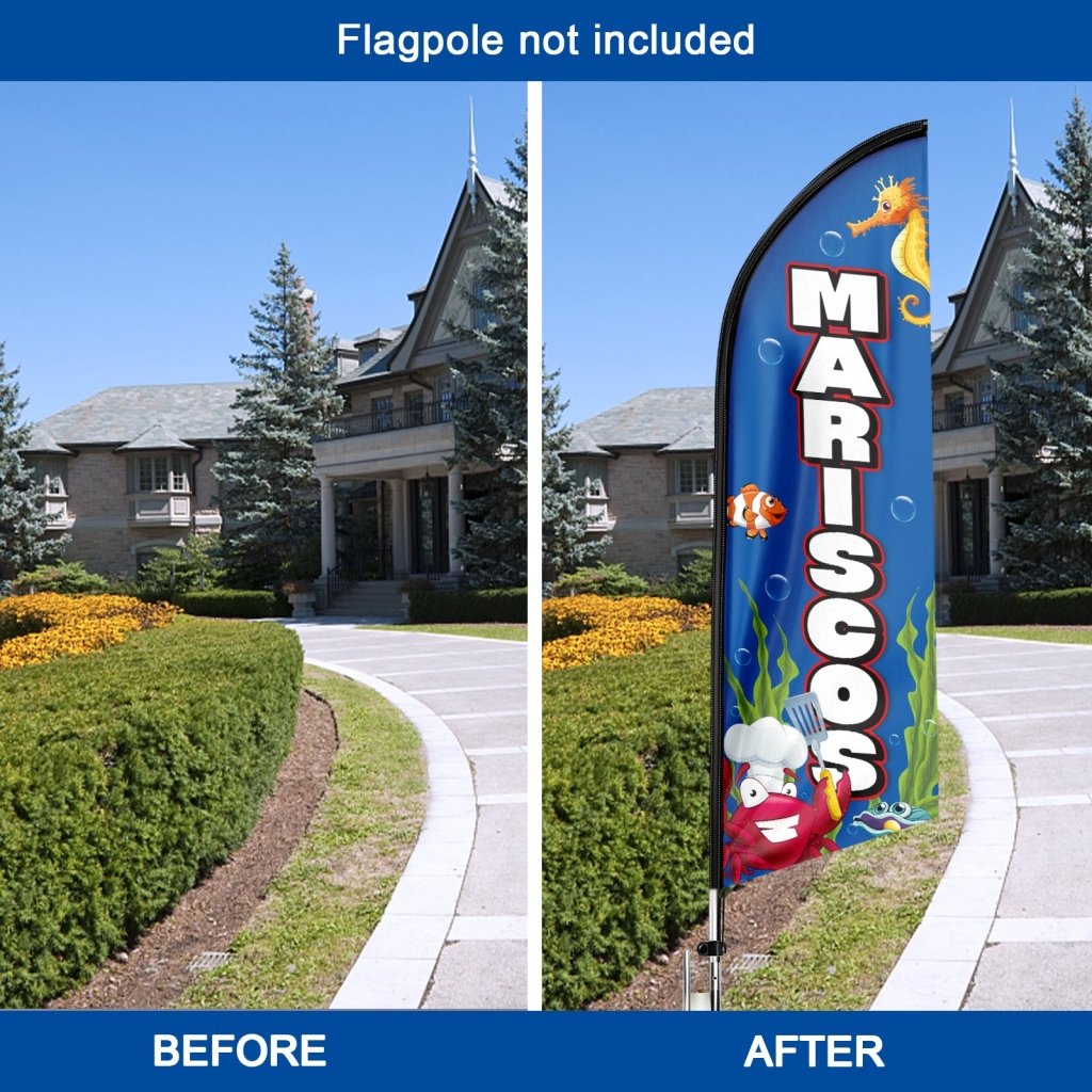 8FT Mariscos Advertising Swooper Flag (Flagpole Not Included 3.4)