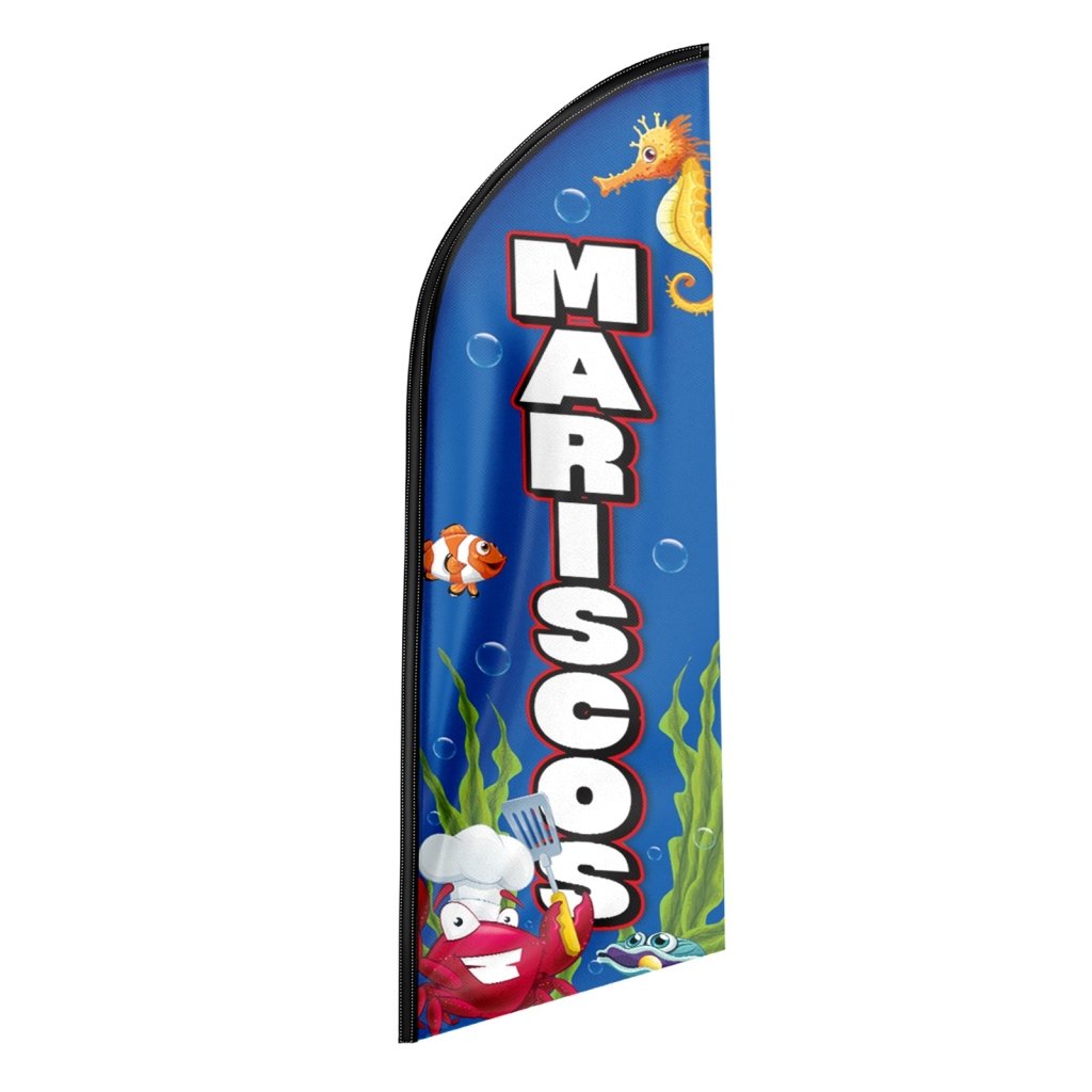 8FT Mariscos Advertising Swooper Flag (Flagpole Not Included 3.4)