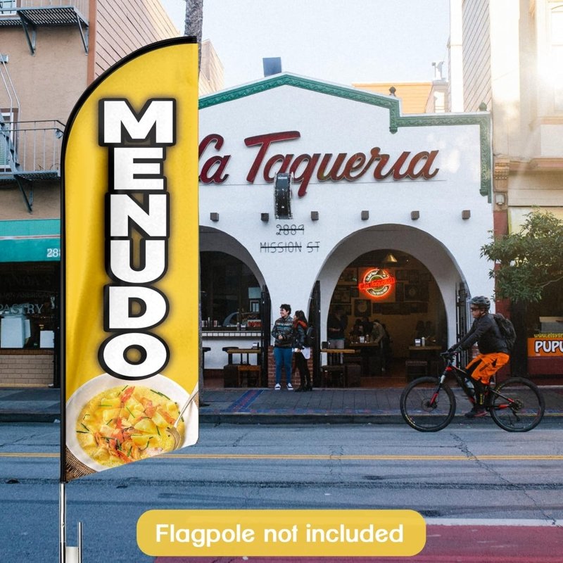 8FT Menudo Advertising Swooper Flag(Flagpole Not Included 3.4)