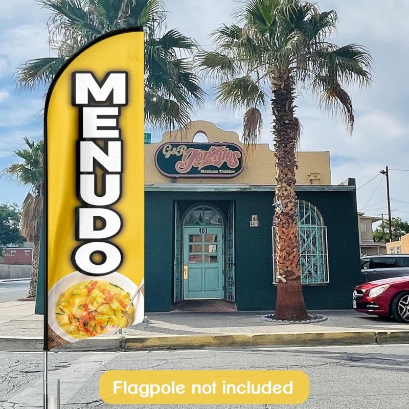 8FT Menudo Advertising Swooper Flag(Flagpole Not Included 3.4)