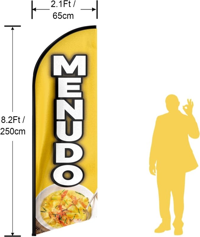 8FT Menudo Advertising Swooper Flag(Flagpole Not Included 3.4)