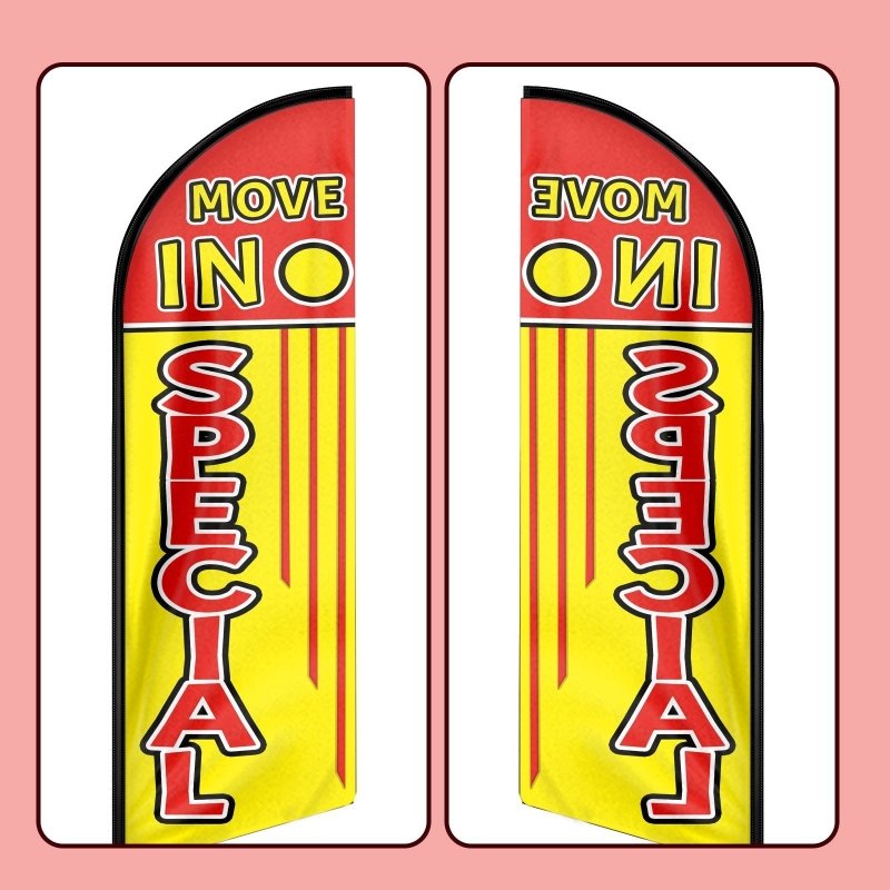 8FT Move In Special Advertising Swooper Flag (Flagpole Not Included 3.4)