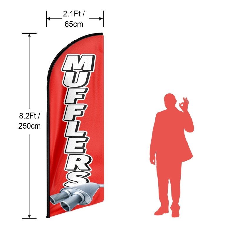 8FT Mufflers Advertising Swooper Flag (Flagpole Not Included 3.4)