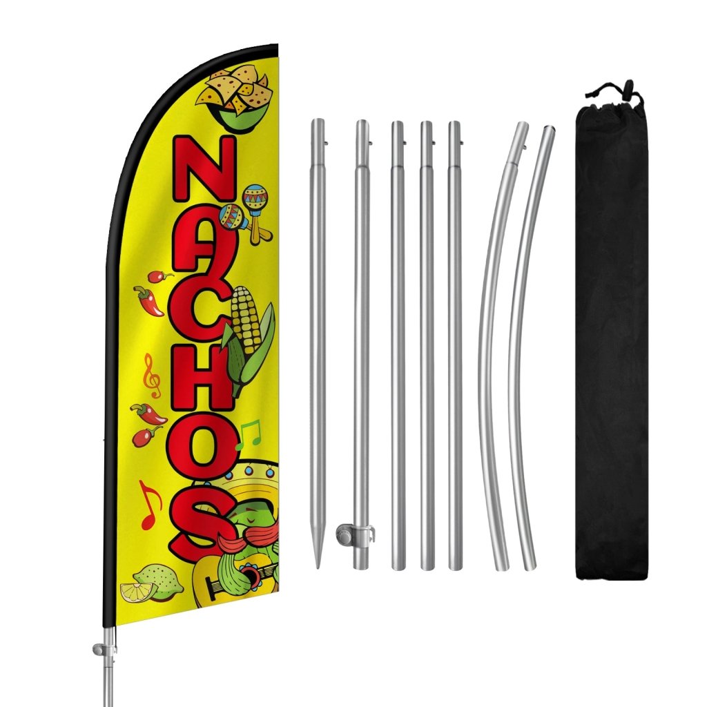 8FT Nachos 01 Feather Flag with Stainless Steel Pole Kit(2m flag set)