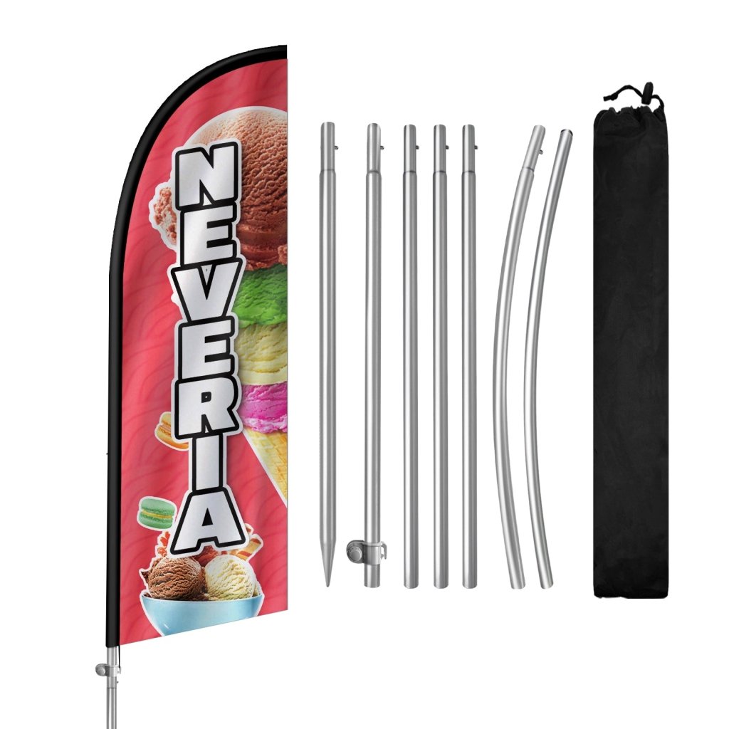 8FT Neveria 02 Banner Feather Flag with Stainless Steel Pole Kit(2m flag set)