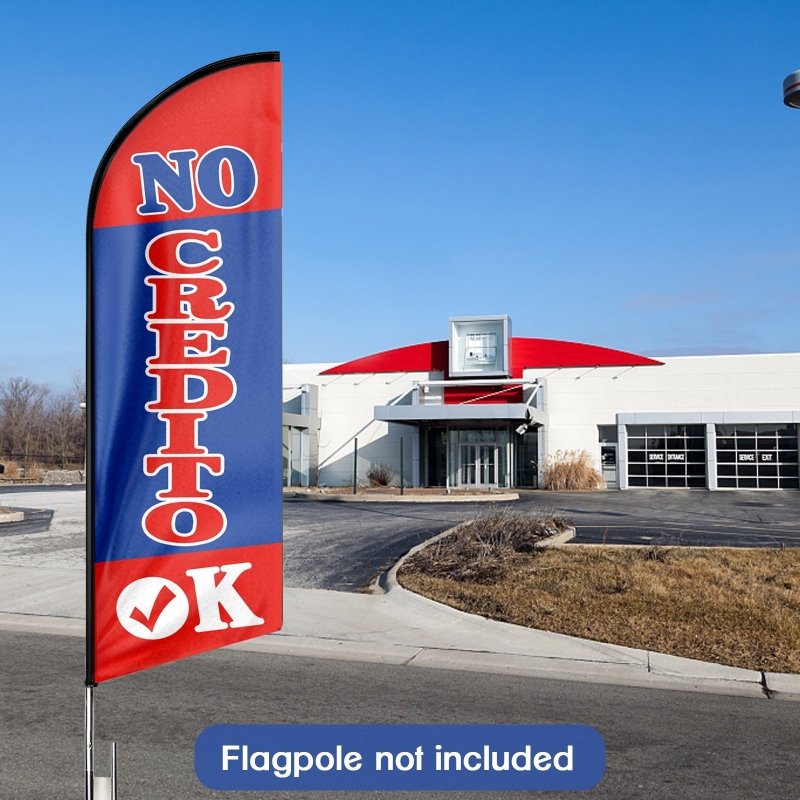 8FT No Credito Ok Advertising Swooper Flag (Flagpole Not Included 3.4)