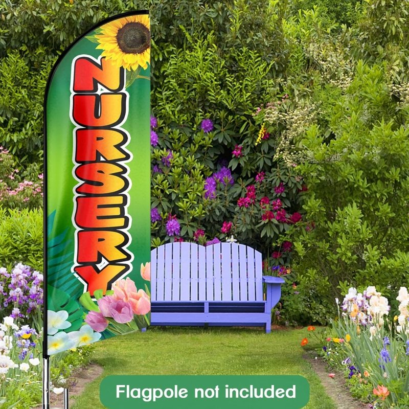 8FT Nursery Advertising Swooper Flag(Flagpole Not Included 3.4)