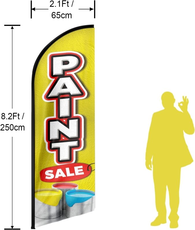 8FT Paint Sale Advertising Swooper Flag(Flagpole Not Included 3.4)