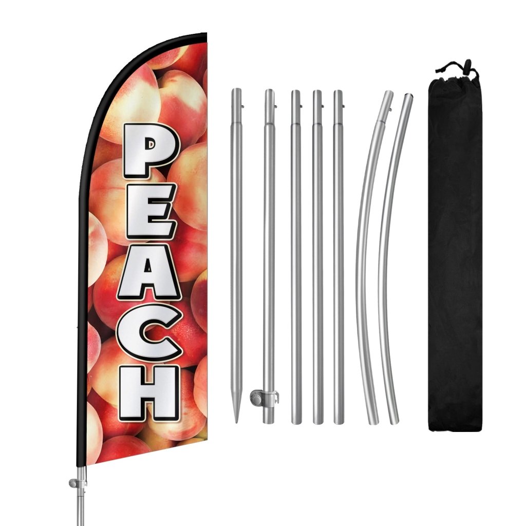 8FT Peach Feather Flag with Stainless Steel Pole Kit(2m flag set)