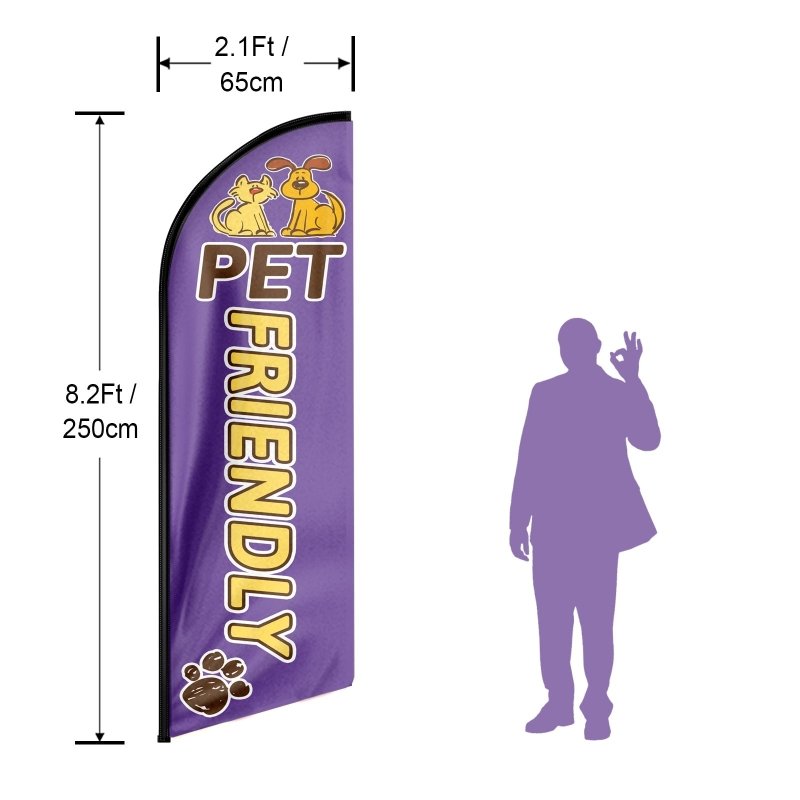 8FT Pet Friendly Advertising Swooper Flag(Flagpole Not Included 3.4)