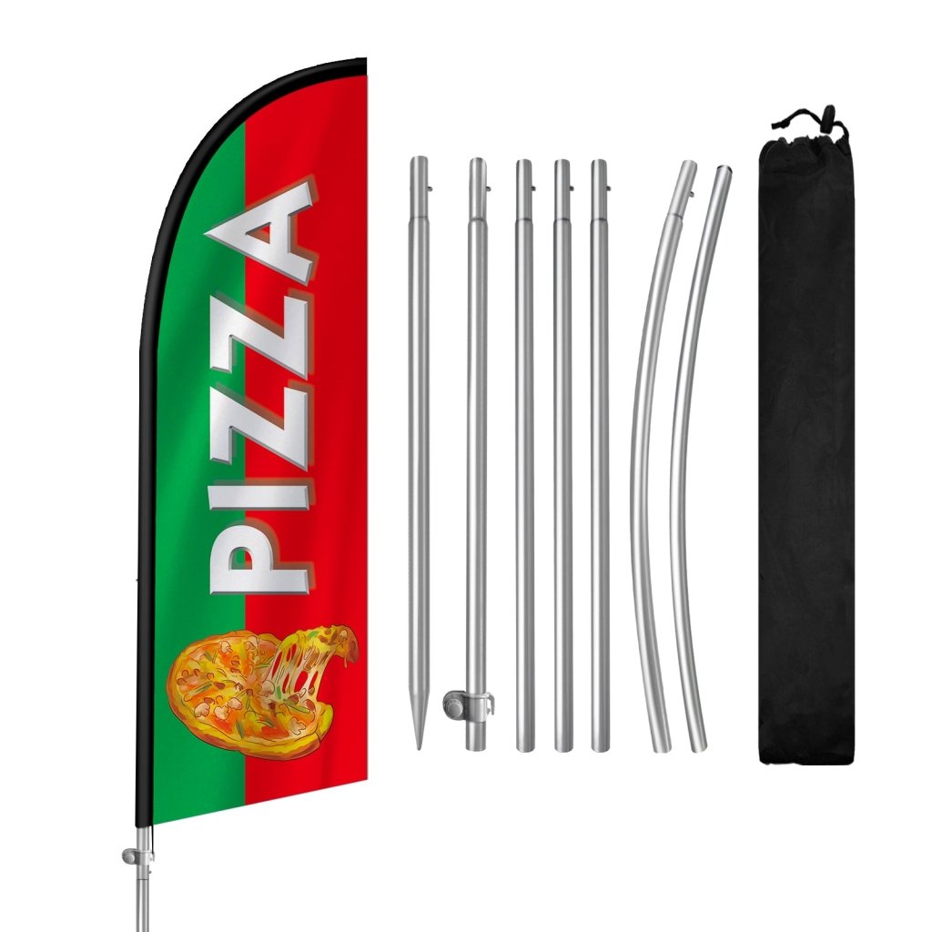 8FT Pizza 05 Banner Feather Flag Pole Kit(2m flag set)