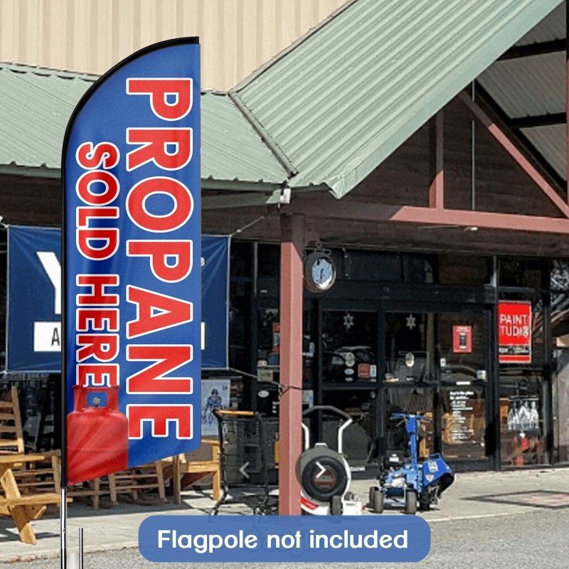 8FT Propane Sold Here Advertising Swooper Flag (Flagpole Not Included 3.4)