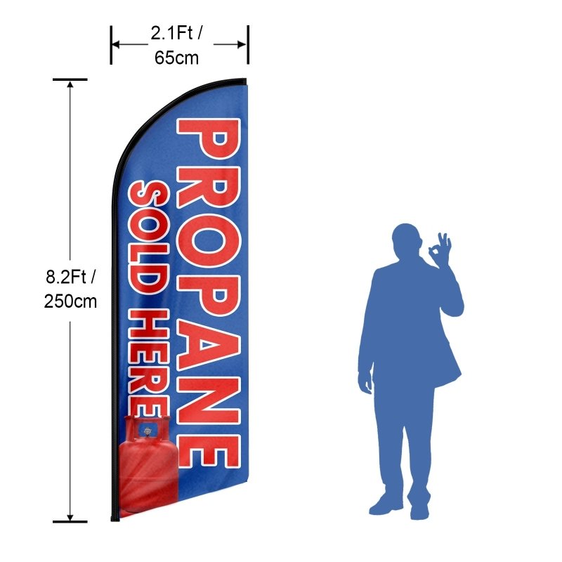 8FT Propane Sold Here Advertising Swooper Flag (Flagpole Not Included 3.4)