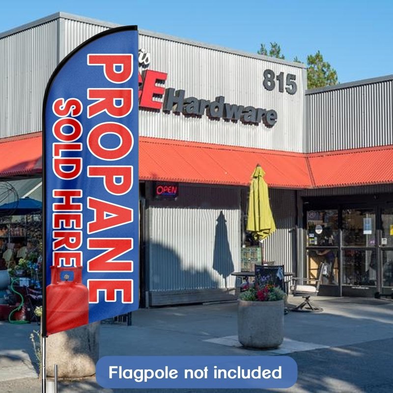 8FT Propane Sold Here Advertising Swooper Flag (Flagpole Not Included 3.4)