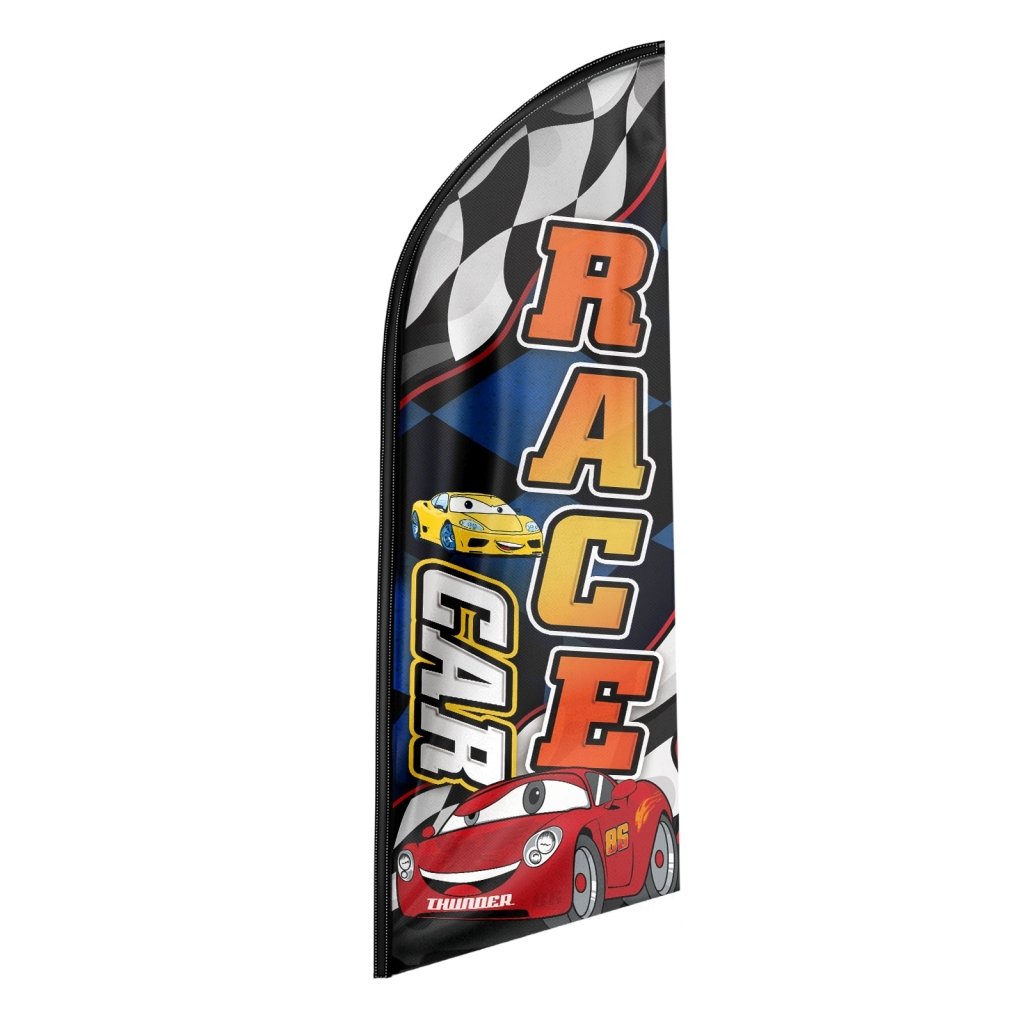 8FT Race Car Swooper Flag Fit 11FT Flagpole(Flagpole Not Included 3.4)