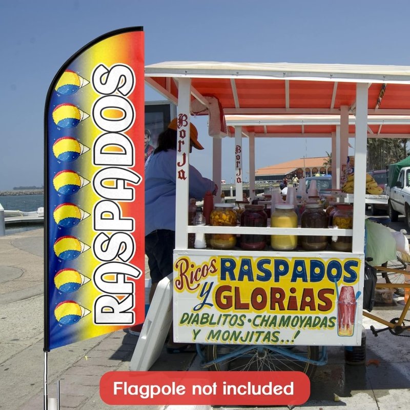 8FT Raspados Advertising Swooper Flag(Flagpole Not Included 3.4)