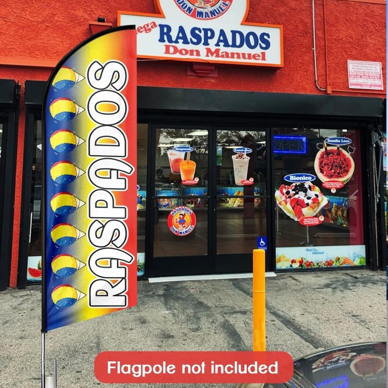 8FT Raspados Advertising Swooper Flag(Flagpole Not Included 3.4)