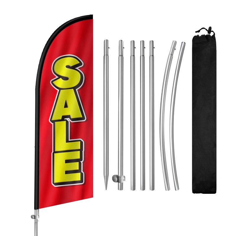 8FT Sale 01 Banner Feather Flag with Stainless Steel Pole Kit(2m flag set)