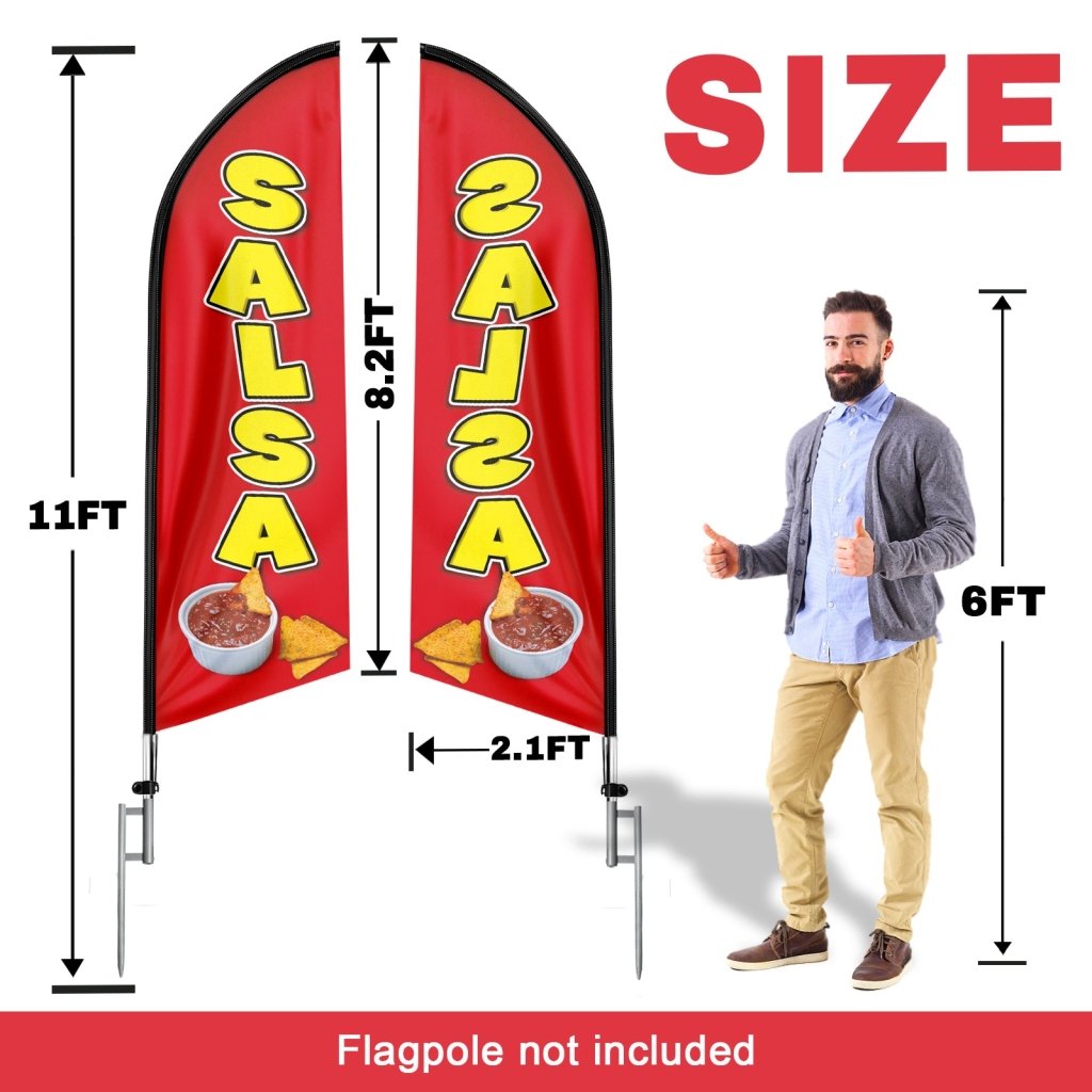 8FT Salsa Advertising Swooper Flag(Flagpole Not Included 3.4)