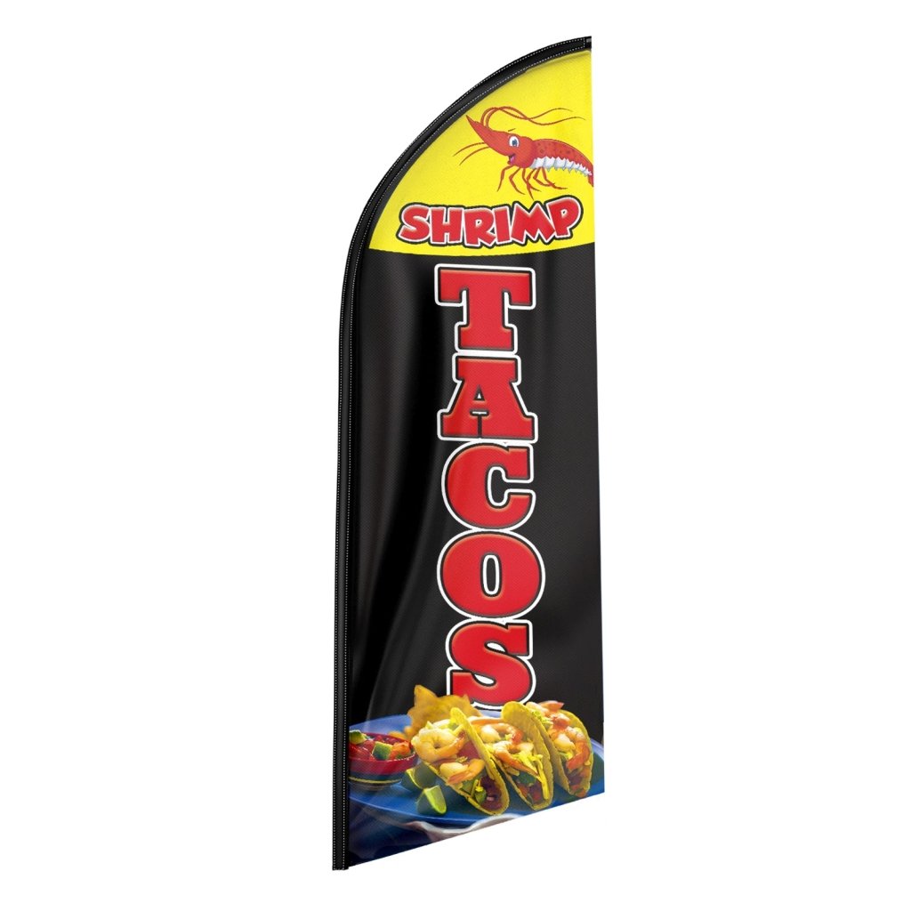 8FT Shrimp Tacos Swooper Flag(Flagpole Not Included 3.4)