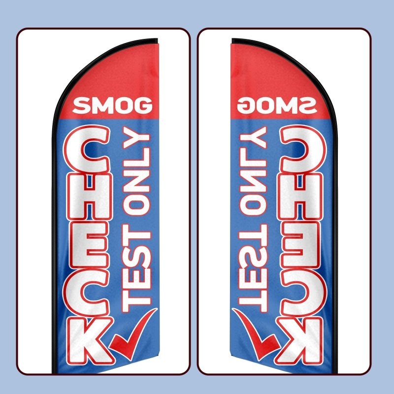 8FT Smog Check Test Only Advertising Swooper Flag (Flagpole Not Included 3.4)