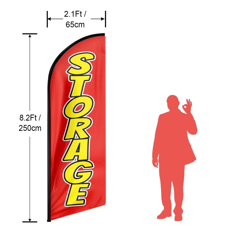 8FT Storage Advertising Swooper Flag (Flagpole Not Included 3.4)