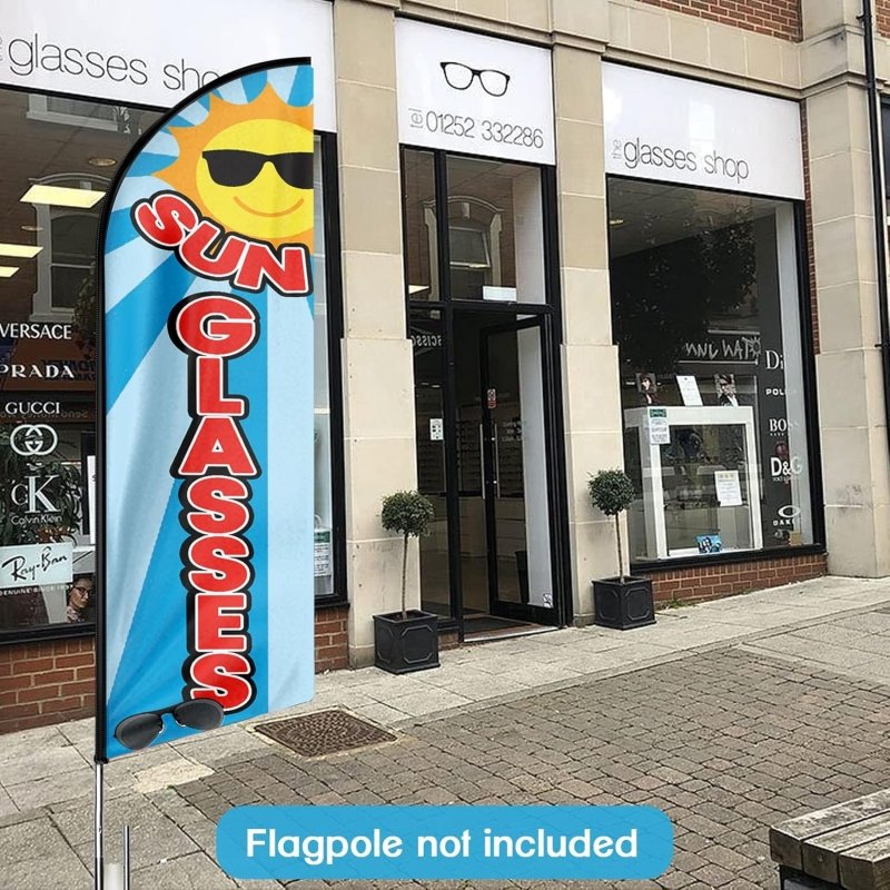 8FT Sun Glasses Advertising Swooper Flag(Flagpole Not Included 3.4)