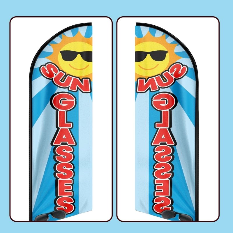 8FT Sun Glasses Advertising Swooper Flag(Flagpole Not Included 3.4)