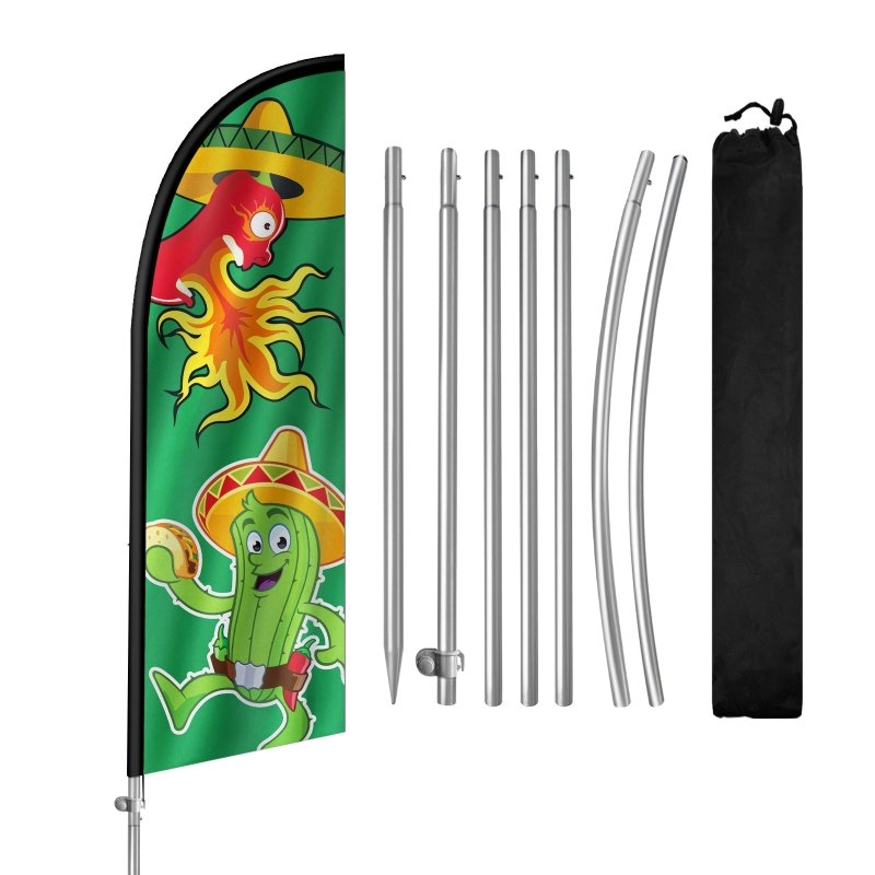 8FT Tacos Banner 04 Feather Flag with Stainless Steel Pole Kit(2m flag set)