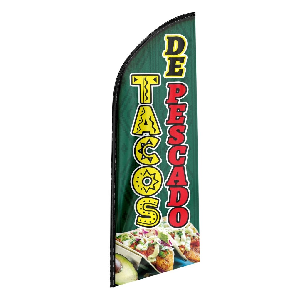 8FT Tacos De Pescado Advertising Swooper Flag(Flagpole Not Included 3.4)