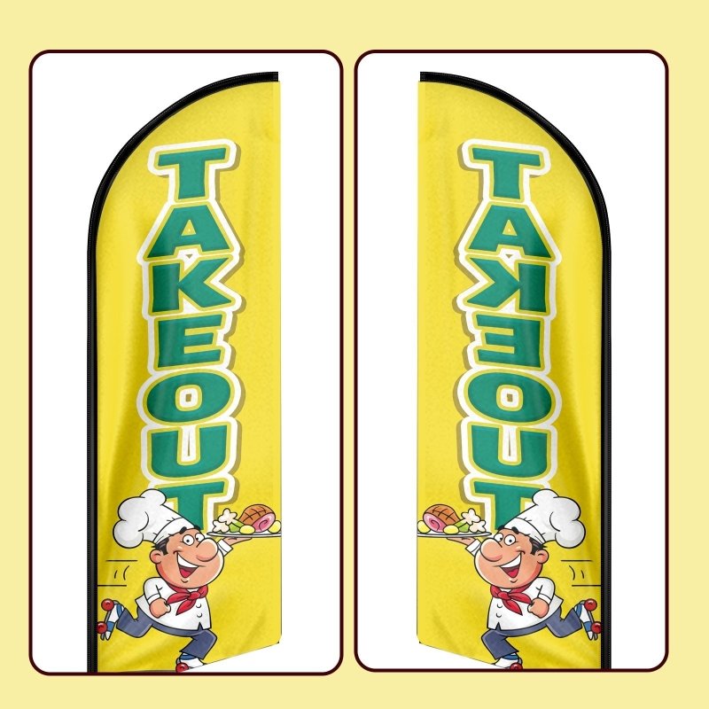 8FT Takeout Advertising Swooper Flag (Flagpole Not Included 3.4)