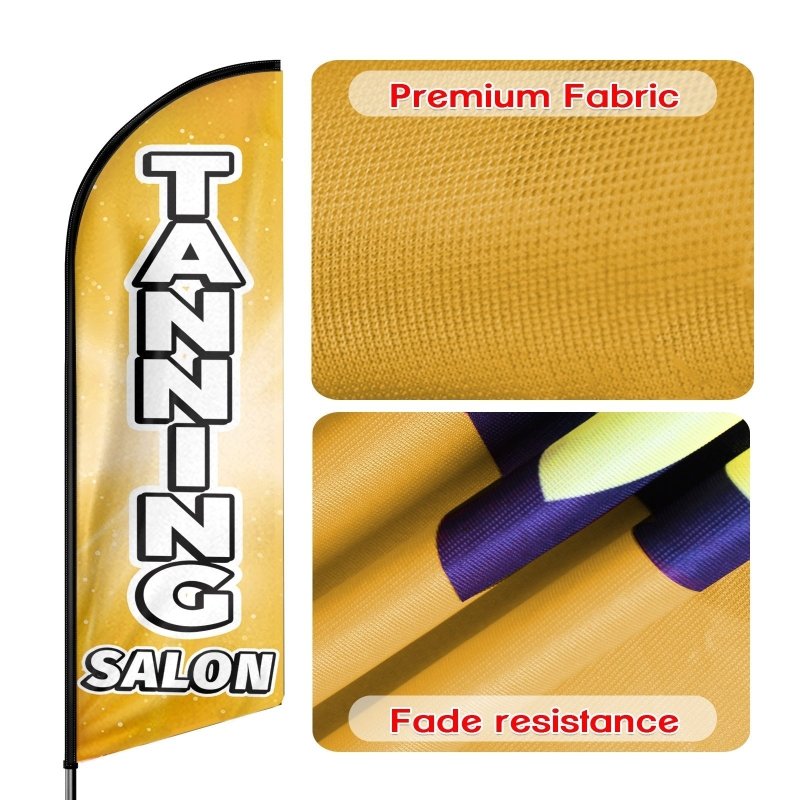 8FT Tanning Salon Advertising Swooper Flag (Flagpole Not Included 3.4)