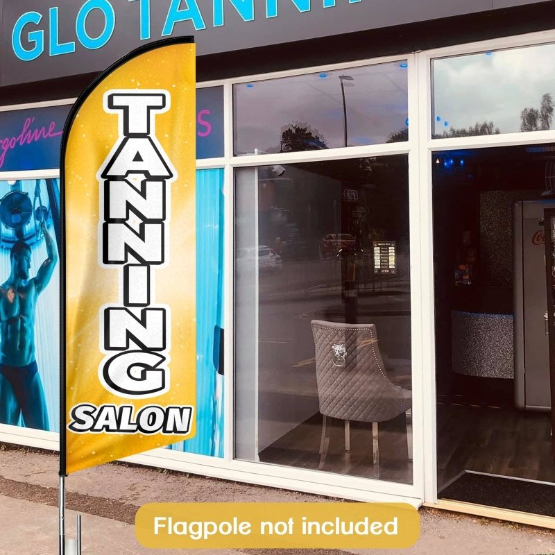 8FT Tanning Salon Advertising Swooper Flag (Flagpole Not Included 3.4)