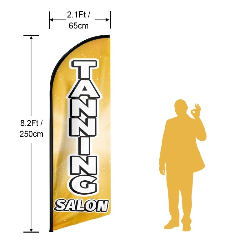 8FT Tanning Salon Advertising Swooper Flag (Flagpole Not Included 3.4)