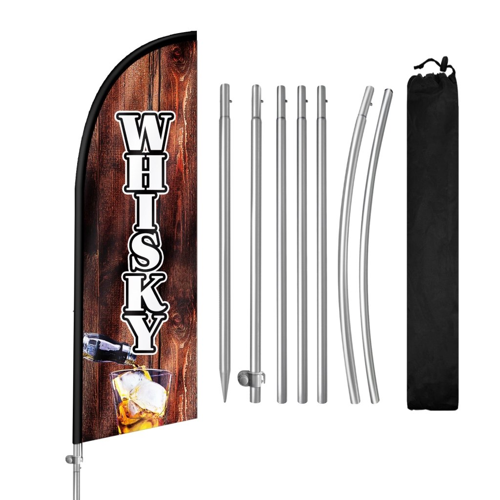 8FT Whisy Feather Flag with Stainless Steel Pole Kit(2m flag set)