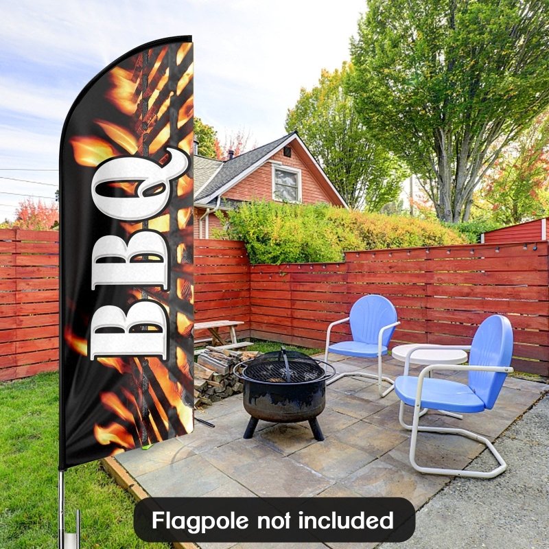 Bbq Signs - 8FT Bbq 01 Advertising Swooper Flag (Flagpole Not Included 3.4)