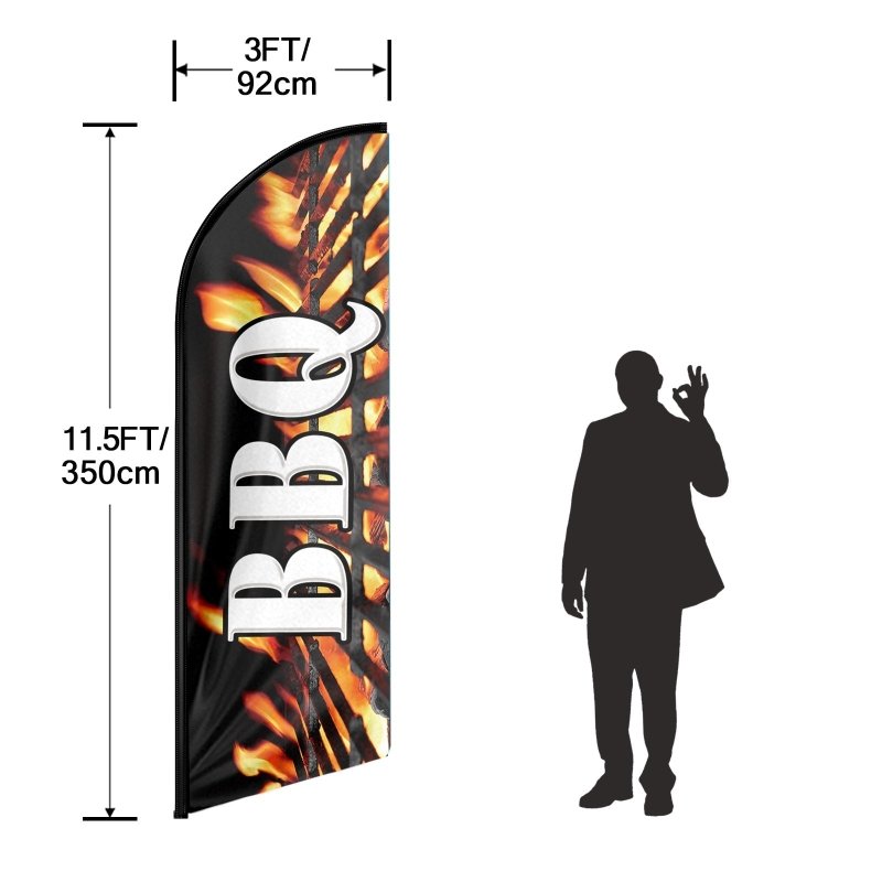 Bbq Signs - 8FT Bbq 01 Advertising Swooper Flag (Flagpole Not Included 3.4)