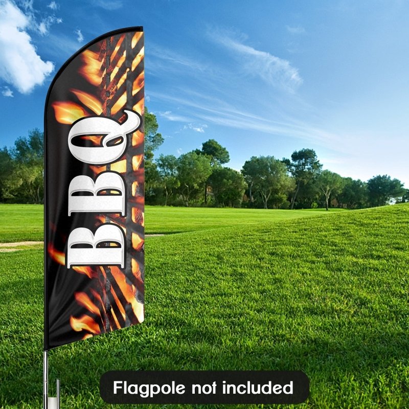 Bbq Signs - 8FT Bbq 01 Advertising Swooper Flag (Flagpole Not Included 3.4)