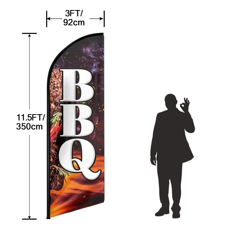 Bbq Signs - 8FT Bbq 02 Advertising Swooper Flag (Flagpole Not Included 3.4)