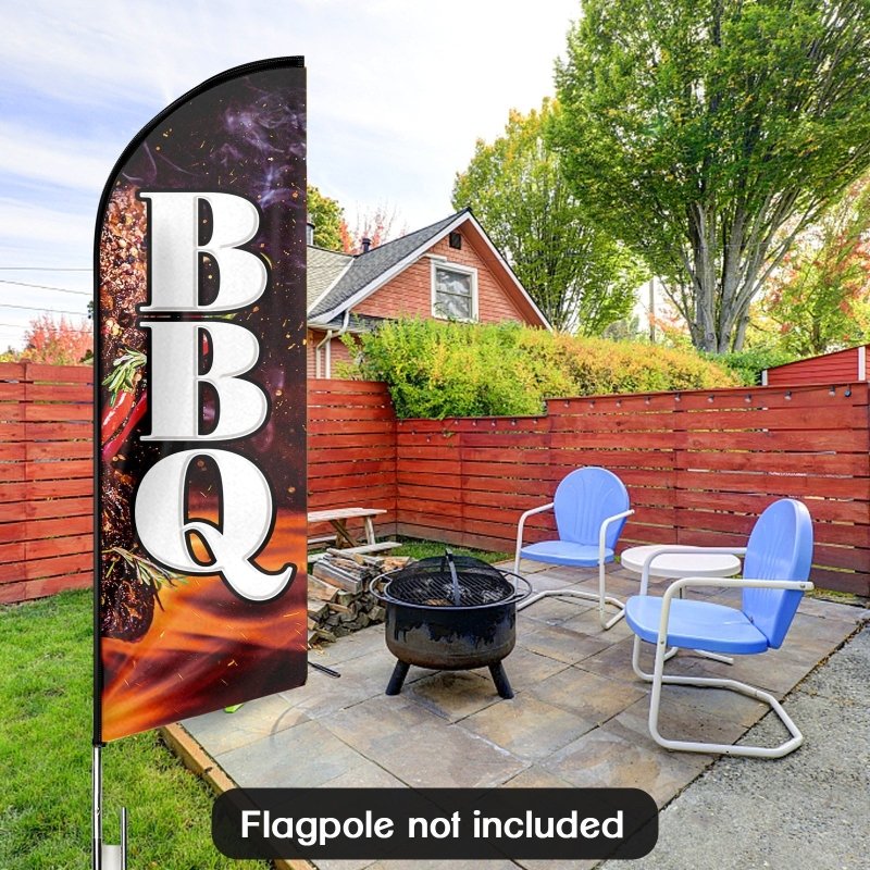 Bbq Signs - 8FT Bbq 02 Advertising Swooper Flag (Flagpole Not Included 3.4)