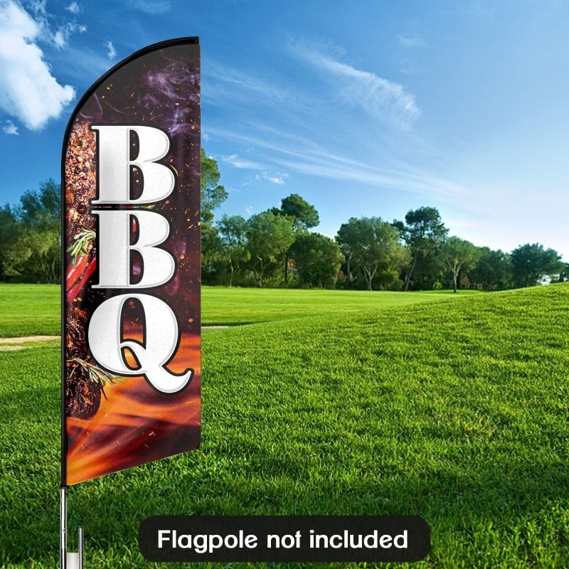 Bbq Signs - 8FT Bbq 02 Advertising Swooper Flag (Flagpole Not Included 3.4)