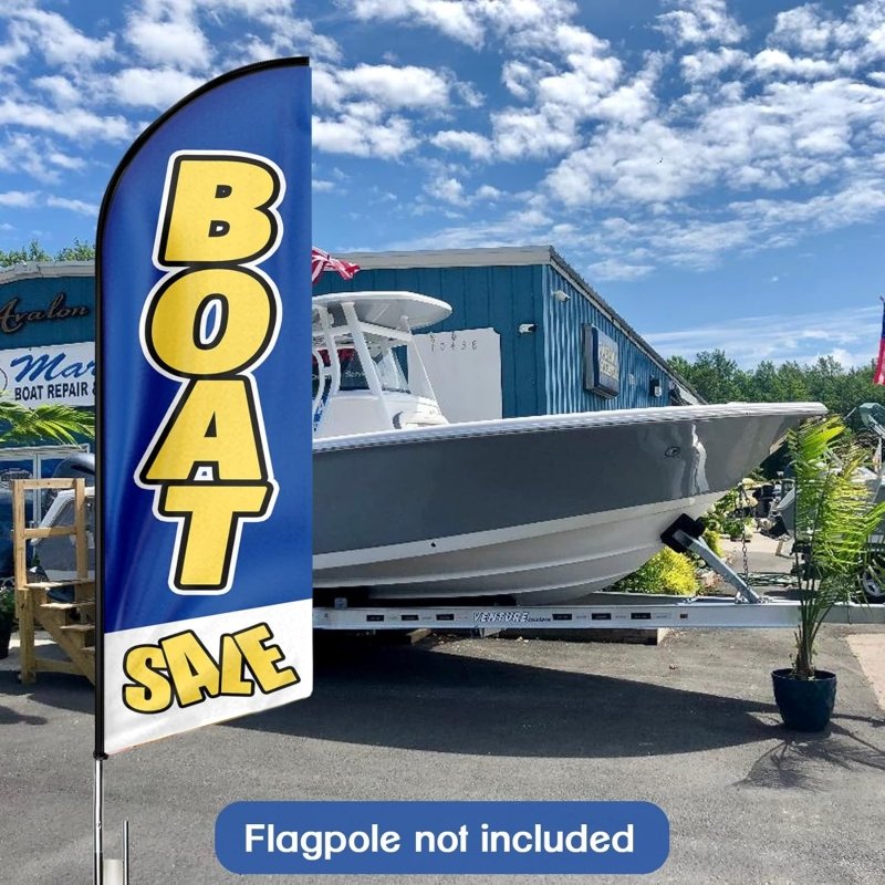 Boat Flag - 8FT Boat Advertising Swooper Flag(Flagpole Not Included 3.4)