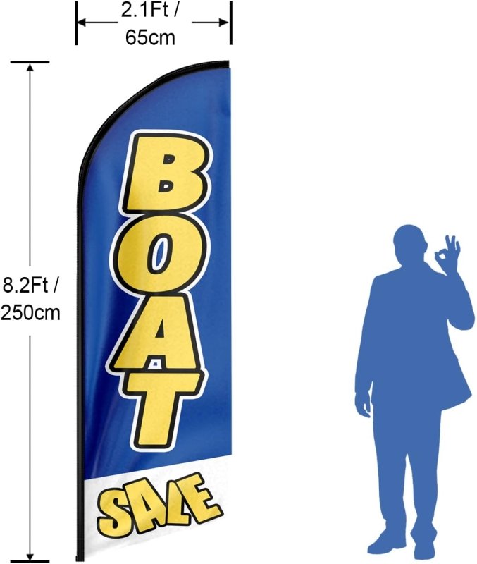 Boat Flag - 8FT Boat Advertising Swooper Flag(Flagpole Not Included 3.4)