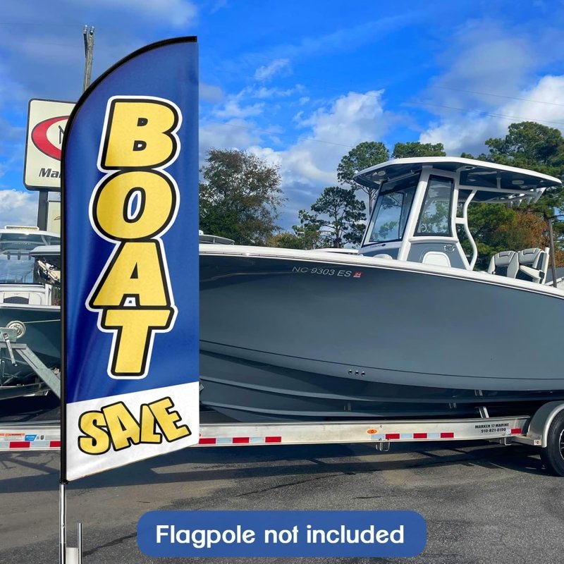 Boat Signs - 11FT Boat Advertising Swooper Flag Fit 15FT Flagpole (Flagpole Not Included 4.3)