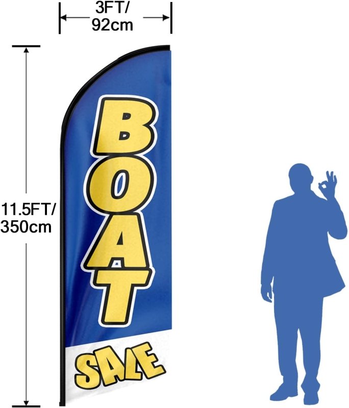 Boat Signs - 11FT Boat Advertising Swooper Flag Fit 15FT Flagpole (Flagpole Not Included 4.3)