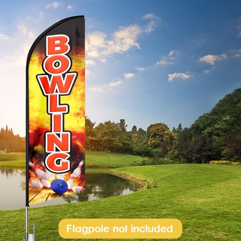 Bowling Flag - 8FT Bowling Advertising Swooper Flag (Flagpole Not Included 3.4)