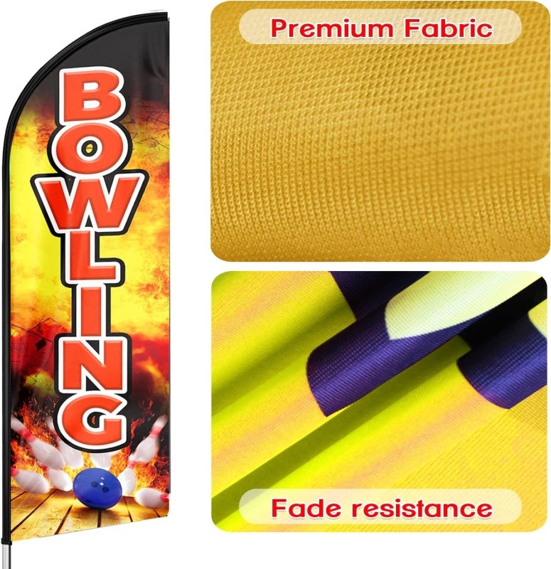 Bowling Flag - 8FT Bowling Advertising Swooper Flag (Flagpole Not Included 3.4)