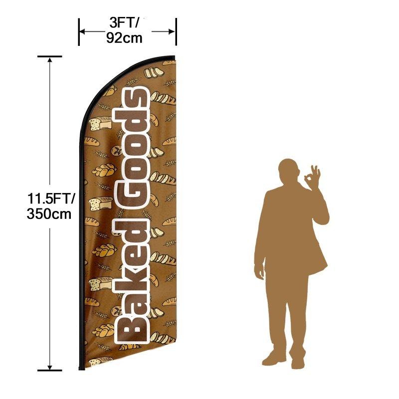 Bread Sign - 8FT Bread 02 Advertising Swooper Flag (Flagpole Not Included 3.4)