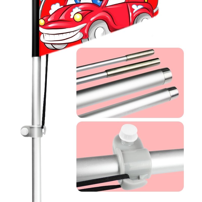 Car Wash Signs - 11FT Windless Car Wash Feather Flag with Aluminum Alloy Flagpole Kit(3.4m)